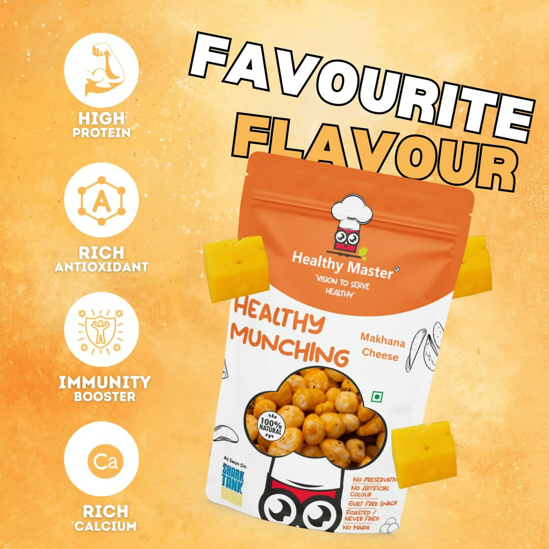 Healthy Master Crispy Makhana – Cheese Flavour Roasted Fox Nuts Snack | Swadesiicart