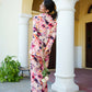 Vaasva Women Peach Muslin Floral Shirt & Pant Set - Swadesiicart