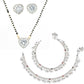 AanyaCentric Gold-Polished Mangalsutra Pendant Earring Set & Silver Plated Anklet