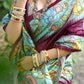Vishnu Weaves Women's Wine Cotton Silk Woven Saree with Blouse - Swadesiicart