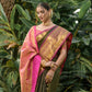 Jyoti Fashion Women's Black Kanjivaram Silk Zari Woven Saree with Blouse | Swadesiicart