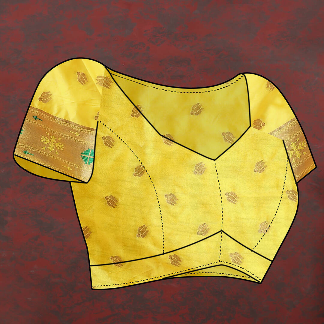 Lorenvalley Fashion Yellow Soft Paithani Silk Woven Design Gold Zari Meenakari Weaving Saree - Swadesiicart