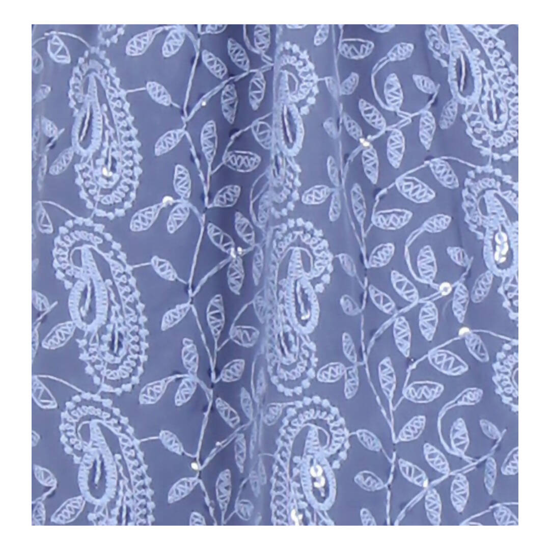Akarshan viscose Lukhnowi Chikankari Anarkali kurta with Leggings - Grey | Swadesiicart