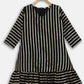 Ahalyaa Black Georgette Stripped Gold Printed Kids Kurta Pant Set For Girls | Swadesiicart