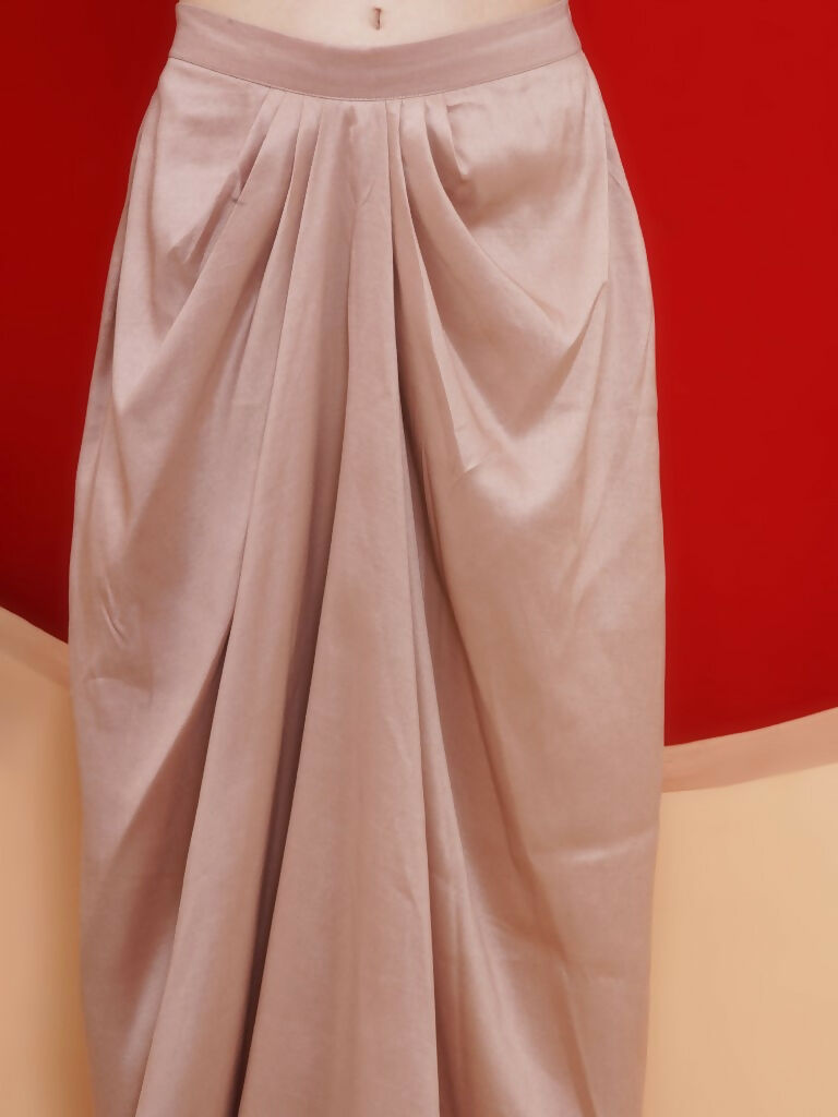 Joban Fashion Purple and Rose Gold Skirt set with Cape - Swadesiicart