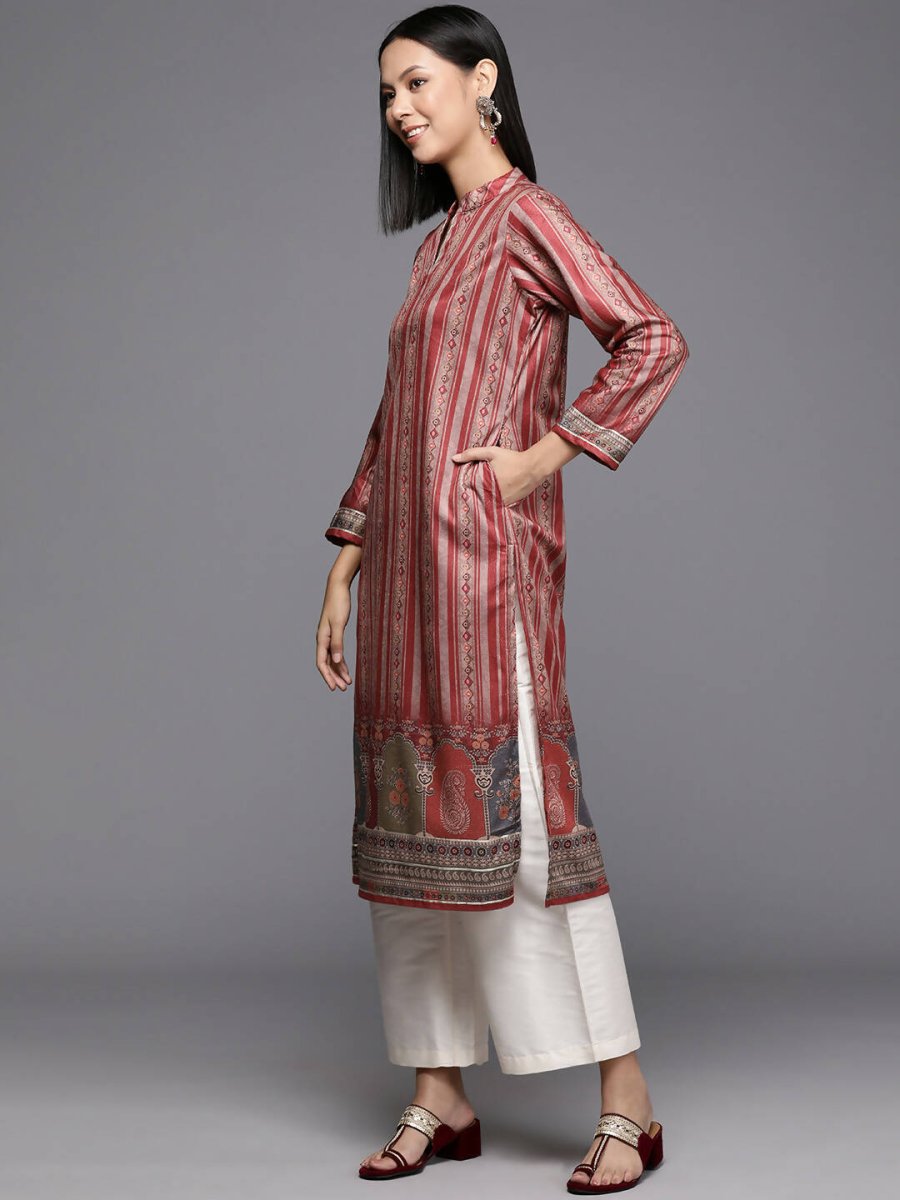 Ahalyaa Women's Traditional wear Kurta - Maroon | Swadesiicart