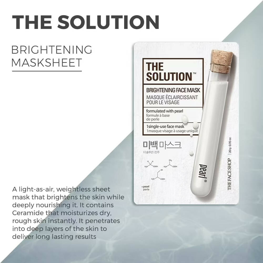 The Face Shop The Solution Brightening Pearl Face Mask - Korean Skincare | Swadesiicart