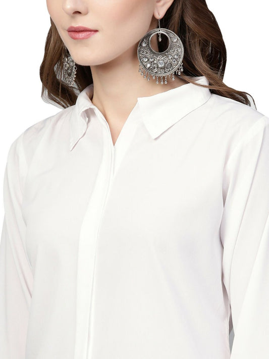 Ahalyaa Women's Traditional Wea Co-ods - White - Swadesiicart