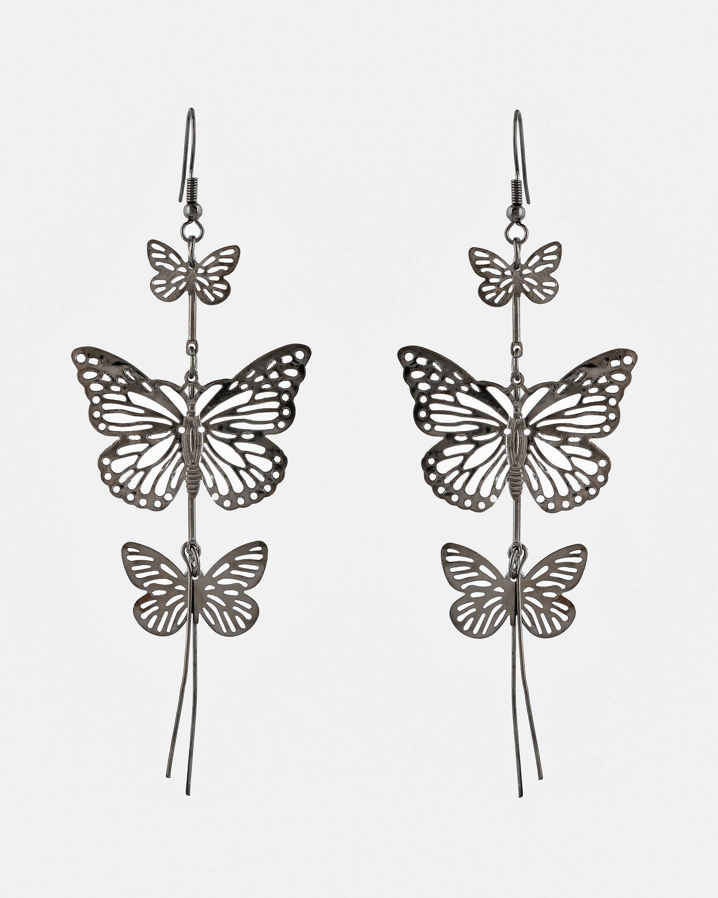 VOJ Women Rhodium-Plated Butterfly style Stainless Steel Drops & Danglers Earrings - Swadesiicart