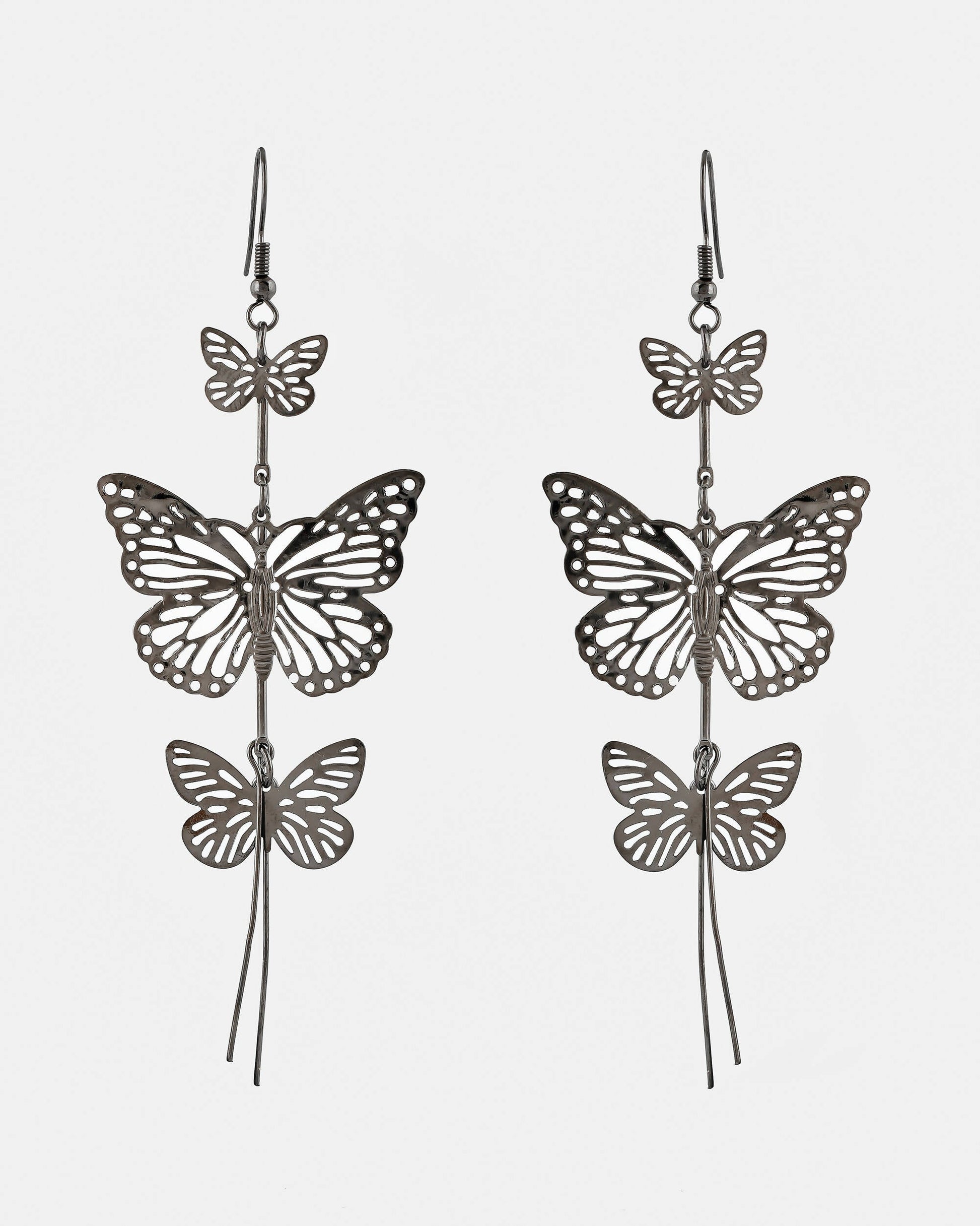 VOJ Women Rhodium-Plated Butterfly style Stainless Steel Drops & Danglers Earrings - Swadesiicart