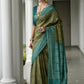 Vishnu Weaves Women's Rama Soft Tussar Silk Printed Saree with Blouse - Swadesiicart