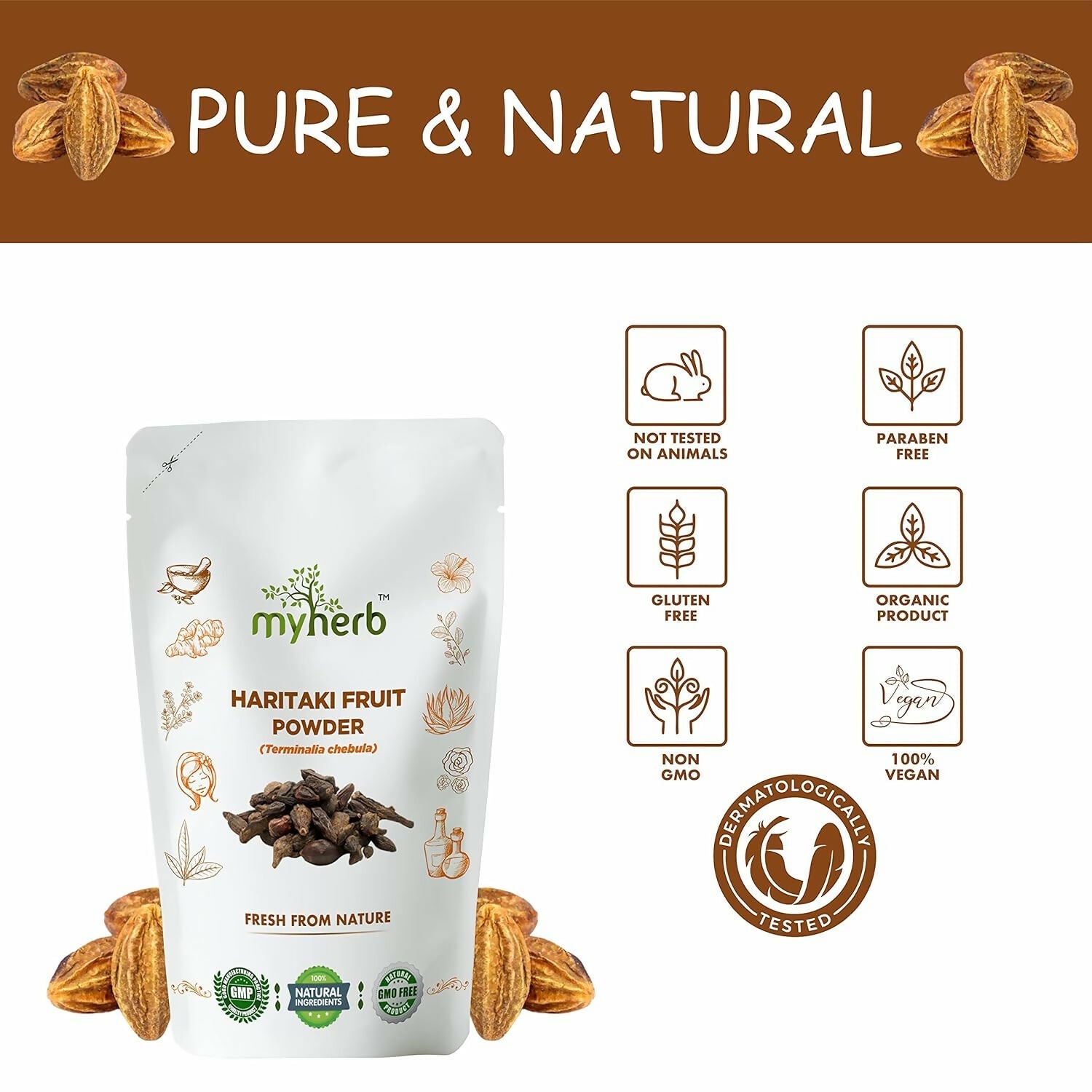 Myherb Natural Organic Haritaki Powder - Swadesiicart