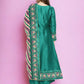 Ahalyaa Women Sea Green Printed Gotta Patti Kurti with Palazzos & Dupatta - Sea Green | Swadesiicart