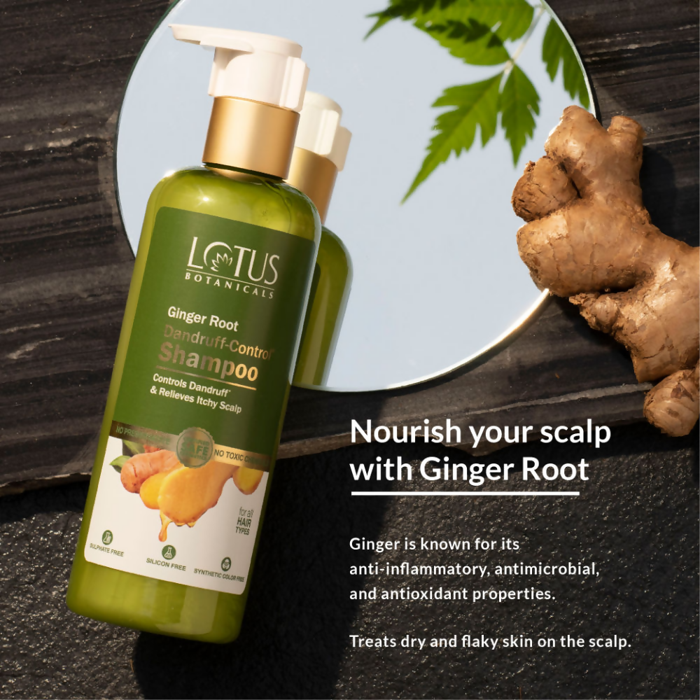 Lotus Botanicals Ginger Root Dandruff-control Shampoo | Swadesiicart