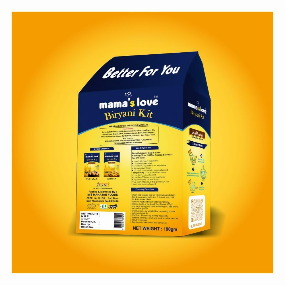 Mama's Love Biryani Kit Kolkata Authentic Recipe - Swadesiicart