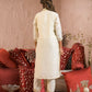 Ethnic Festive Wear Reyon Slub Off White Stitched Suit With Dupatta - Tanisha | Swadesiicart