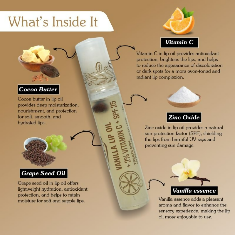 Bake 2% Vitamin C Vanilla Lip Balm Oil | Swadesiicart