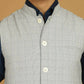 Even Apparels Nehru Jacket With Welt Pockets - Blue | Swadesiicart
