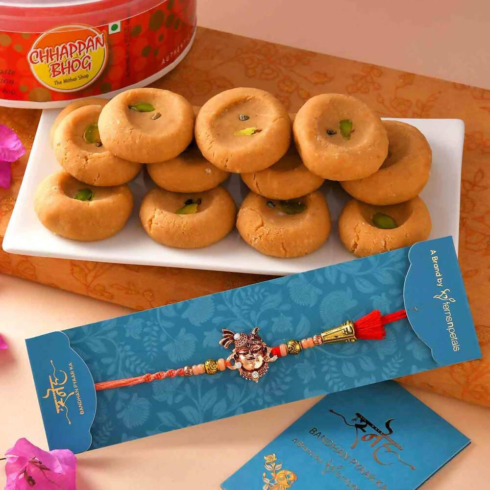 Lord Krishna Rakhi & Mathura Peda Combo | Swadesiicart