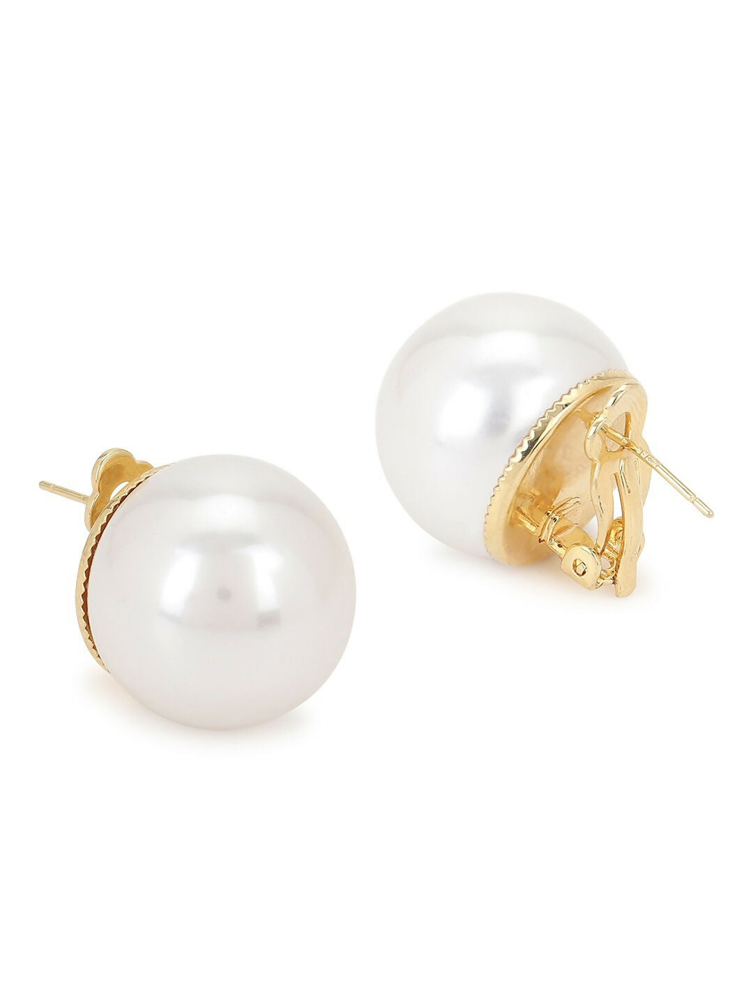 Pearl White Shine Studs- Ruby Raang | Swadesiicart