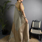 Joban Fashion Grey Banarasi Soft Lichi Silk Checks & Woven Saree | Swadesiicart