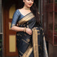 Blue Silk Woven Saree with Unstitched Blouse - Hiral Fashion | Swadesiicart