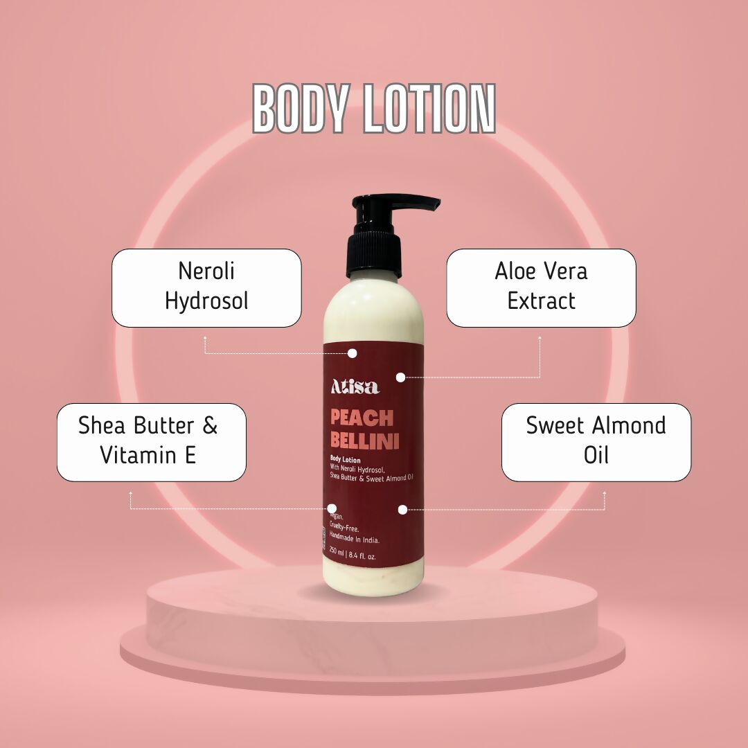 Atisa Peach Bellini Body Lotion | Swadesiicart
