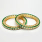 NVR Women's Set Of 2 Gold-Polished Kundan-Studded Bangles - Swadesiicart