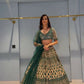 Jyoti Fashion Teal Green & Cream 3mm with Thread Embroidery Georgette Lehenga Choli with Dupatta | Swadesiicart