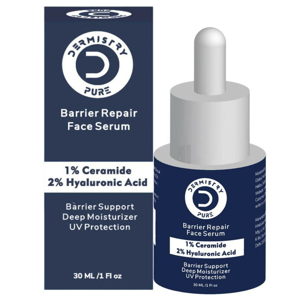 Dermistry Pure 1% Ceramide 2% Hyaluronic Acid Sensitive & Dry Skin Moisturizer Barrier Repair Serum - Swadesiicart