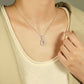 Cauer Elegant 14K White Gold Plated Moissanite Pendant Necklace | Swadesiicart