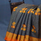 Olive Grey And Orange Cotton Brasson Saree For Office/Regular Wear By Gayathri Reddy Designer Studio | Swadesiicart