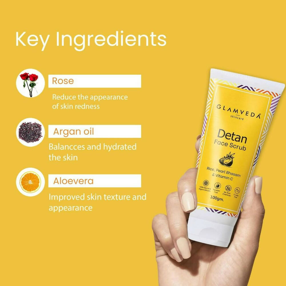 Glamveda Detan Face & Body Scrub - Swadesiicart