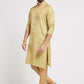 Ethnic India Green Men's Kurta Woven Design Polyester | Swadesiicart