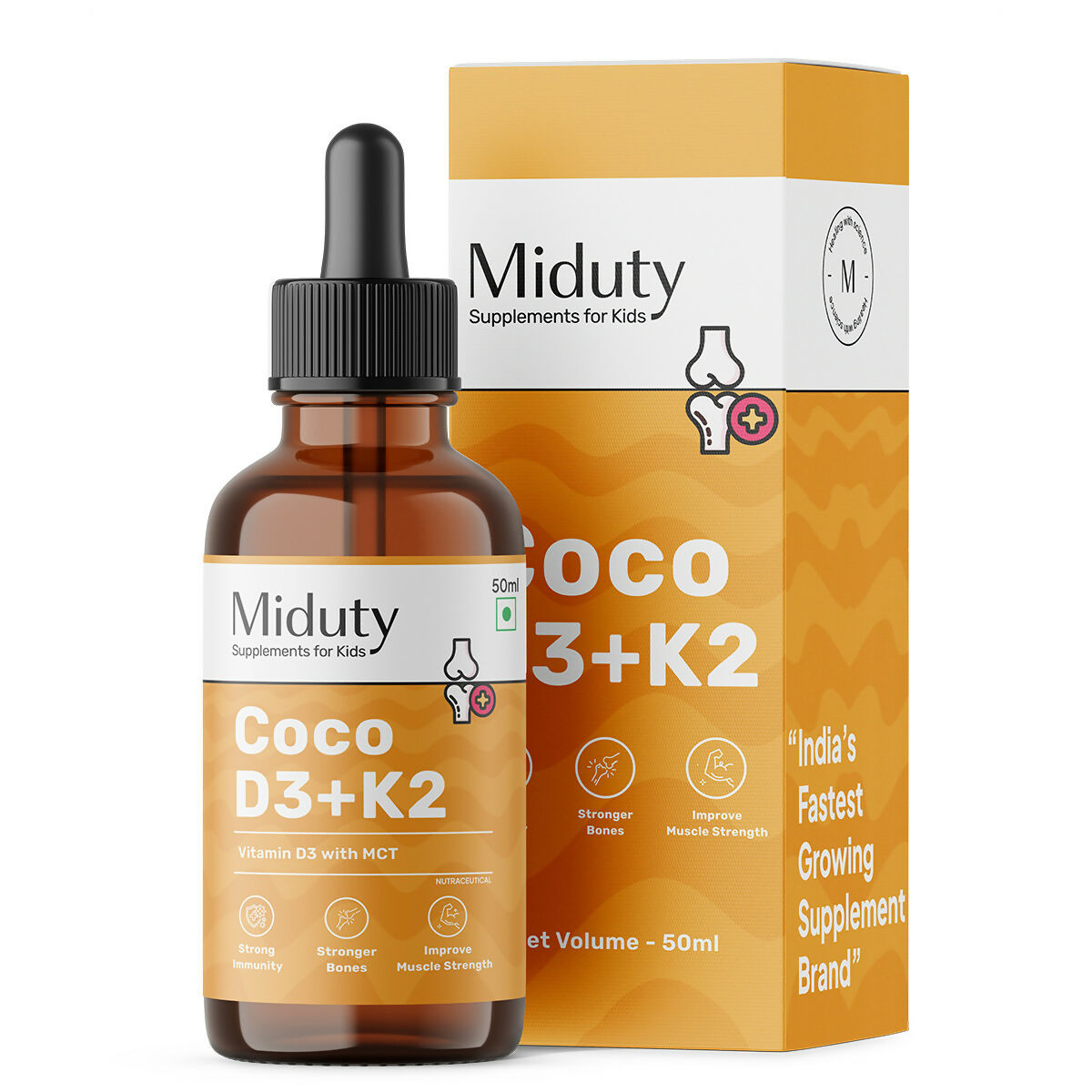 Miduty by Palak Notes Coco D3+K2 Drops For Kids & Babies - Swadesiicart