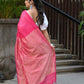 Beatitude Pink Cotton Ghicha Pallu Saree