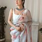 Vamsee Pinki Khatali Grey Organza Saree - Swadesiicart