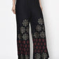 Aniyah Rayon Black Color Block Print Flared Slip-On Palazzo (AN-188K)