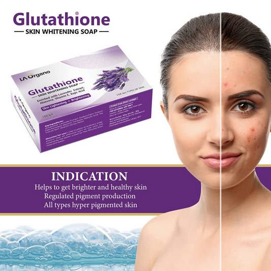 LA Organo Glutathione Lavender Skin Whitening Soap - Limited Time Offer - Swadesiicart