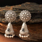 Mominos Fashion Johar Kamal Silver Bell Stone Jhumka
