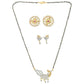 AanyaCentric Gold-Polished Mangalsutra with Pendant, 2 Pair Earrings