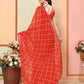 Red Georgette Designer Printed Ready To Wear Saree - Elite | Swadesiicart