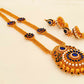 Blue Kemp Long Necklace Set For Weddings - Swadesiicart