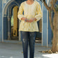 Juniper Women's Lemonyellow Printed A-Line Tunic | Swadesiicart