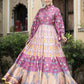 Wedding Designer Purple Soft Dola Silk Anarkali suit with Dupatta - Samanta - Swadesiicart