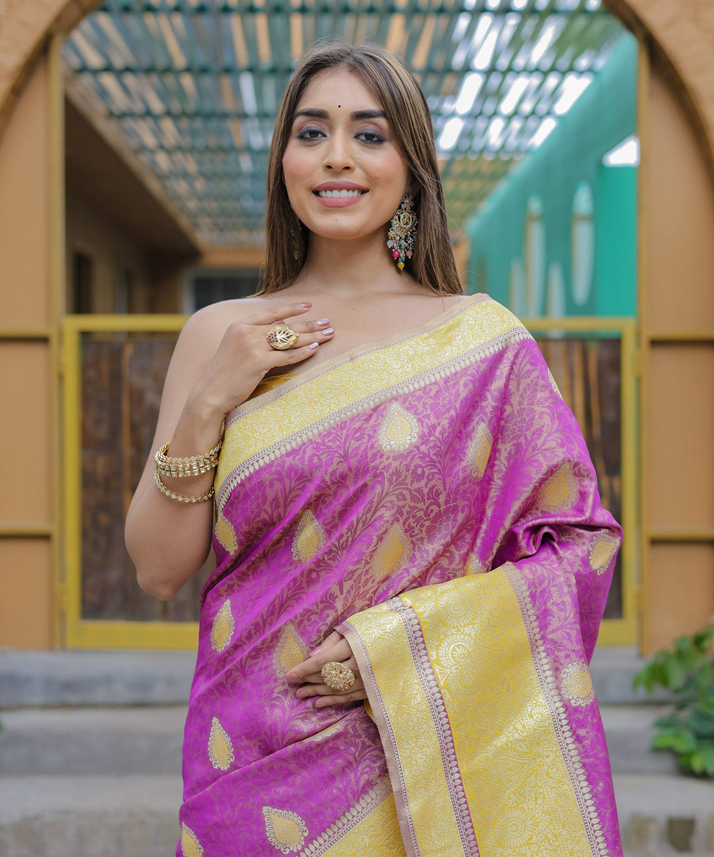 Vamsee Madhavi Purple Soft Silk Saree - Swadesiicart