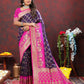 Lorenvalley Fashion Purple & Magenta Patola Silk Woven Design Meenakari Weaving Saree - Swadesiicart
