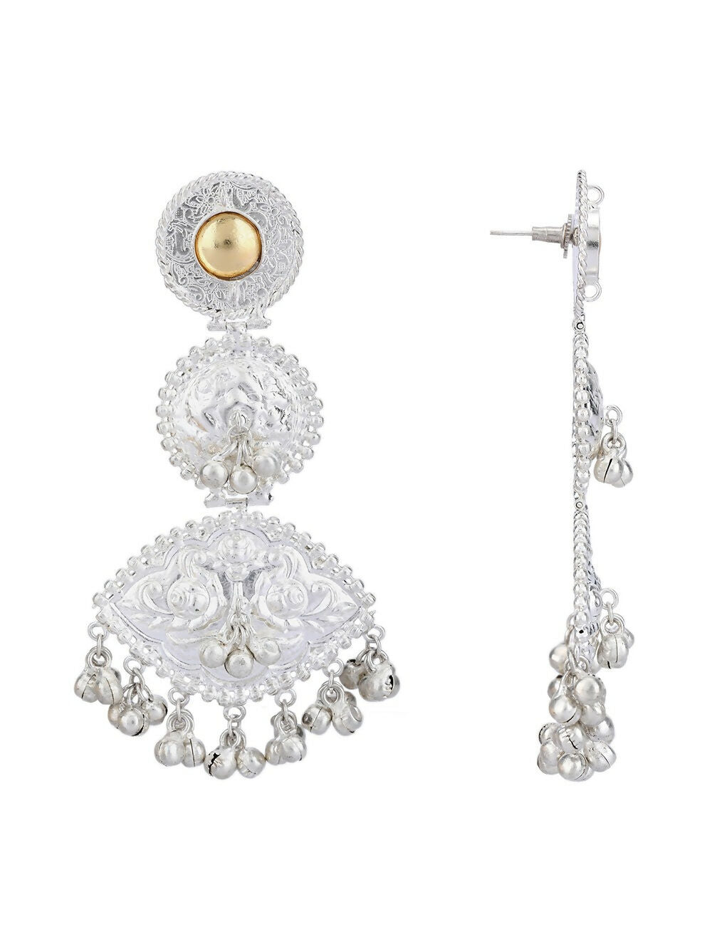 Joban Fashion Women Handcrafted Silver Tone Earrings | Swadesiicart