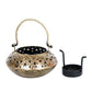 CraftVatika Gold-Toned Metal Degchi Hanging Tealight Candle Holder | Swadesiicart