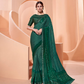 Green Lycraflock Work, Seuqins Embroidery, Handwork Shoulder Butta Saree - Norita Hit - Swadesiicart